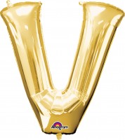 Buchstaben Folienballon V gold 81cm