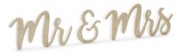 Mr & Mrs Deko Schriftzug gold 50 x 10cm