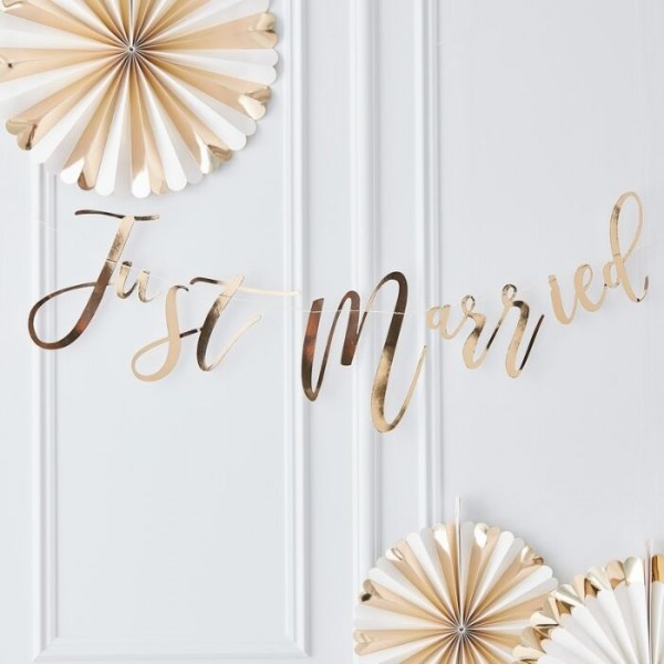 Golden Wedding Just married Girlande 1,5m 2