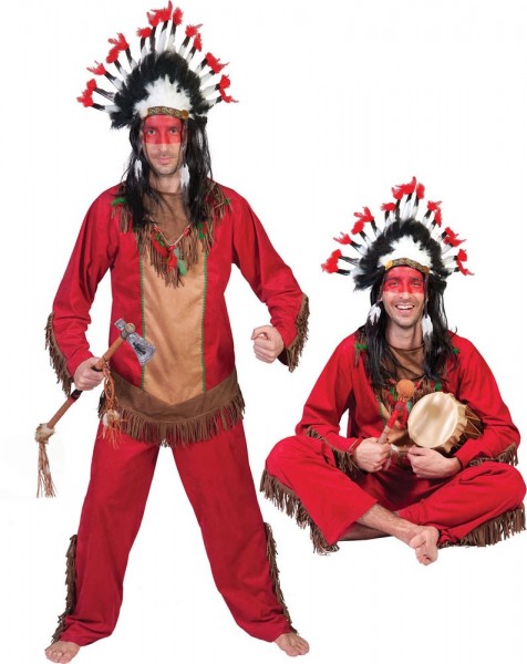 Indianer Herrenkostüm Roter Krieger