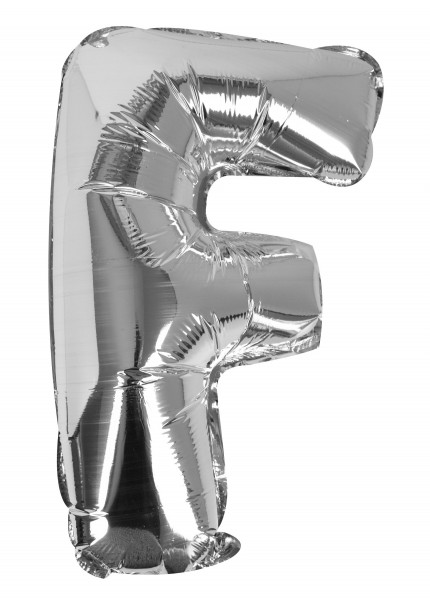 Silberner F Buchstaben Folienballon 40cm