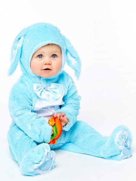 Blauer Plüschhase Babykostüm