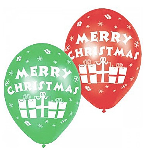 6 Christmas Greetings Luftballons 27,5cm