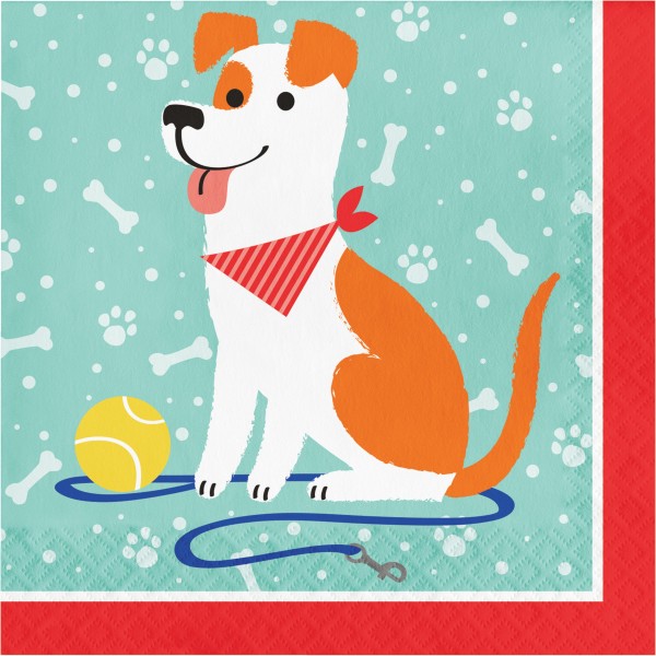 16 Hunde Party Servietten 33cm