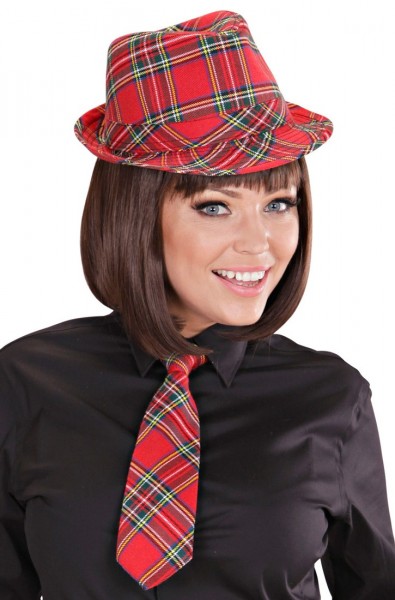 Rot Karierter Fedora Hut 3