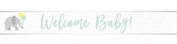 Welcome Baby Folienbanner mit Elefant 174cm
