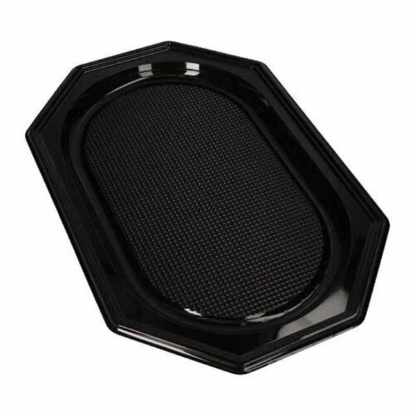 10 PET Servierplatten eckig schwarz 45cm x 30cm
