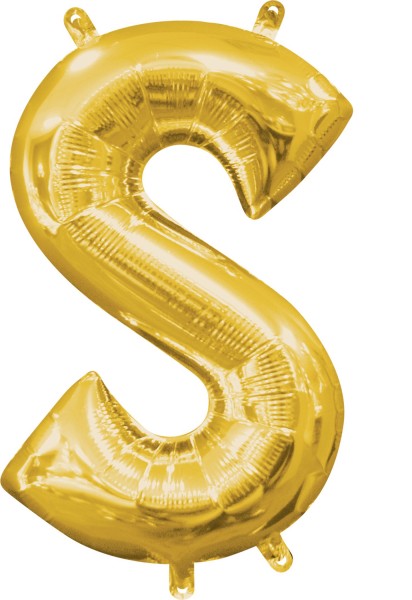 Mini Folienballon Buchstabe S gold 35cm