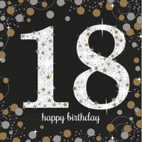 16 Golden 18th Birthday Servietten 33cm
