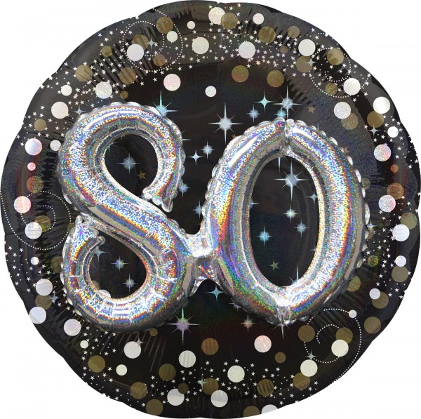 Golden 80th Birthday Folienballon 91cm