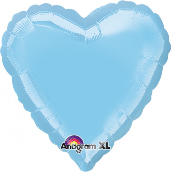 Himmelblauer Herzballon 43cm