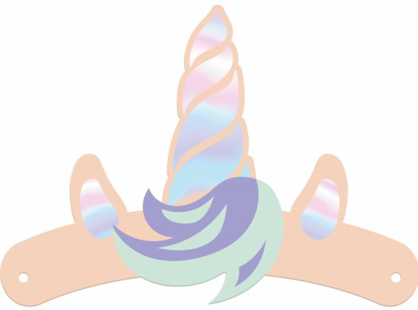 6 Glady Unicorn Pappstirnbänder