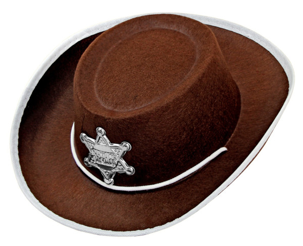 Sheriff cowboyhatt för barn brun