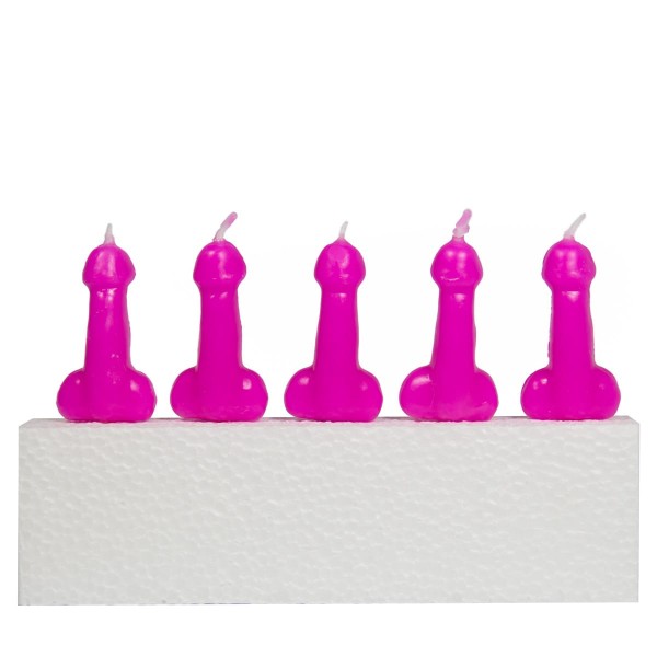 5 Penis Tortenkerzen pink