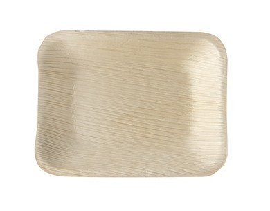 25 Palmblatt Teller Verdi rechteckig 16 x 12cm