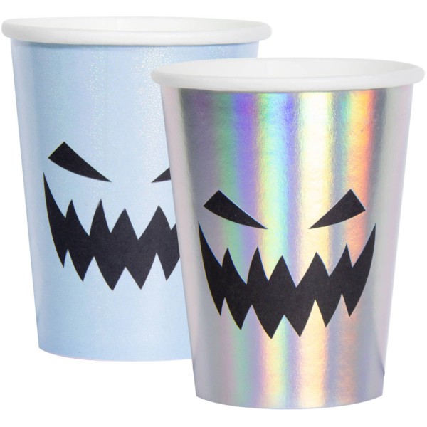 6 Spuknacht Pastell Pappbecher 250ml