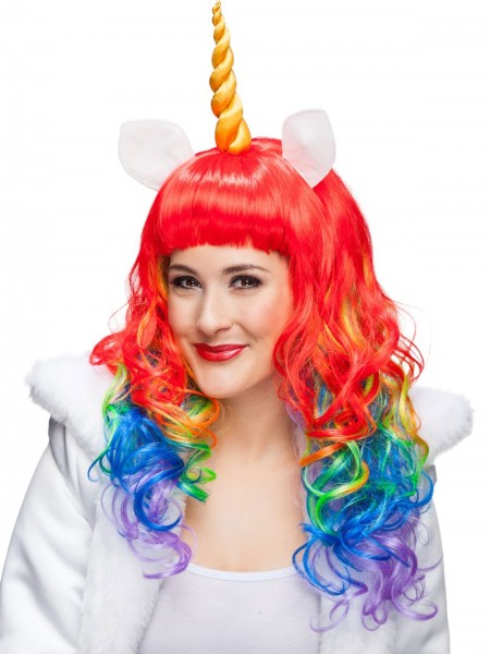 Bunte Einhorn Perücke