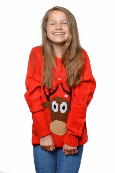 Roter Rentier Kinderpullover