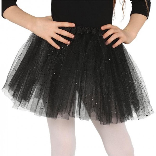 Schwarzes Glitzer Tutu für Mädchen