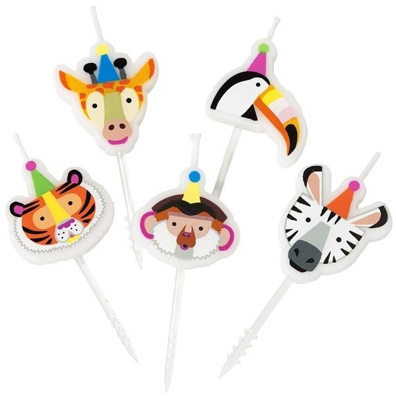 5 Birthday Animals Tortenkerzen
