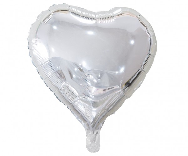 Silberner Folienballon Herzensfreude 45cm