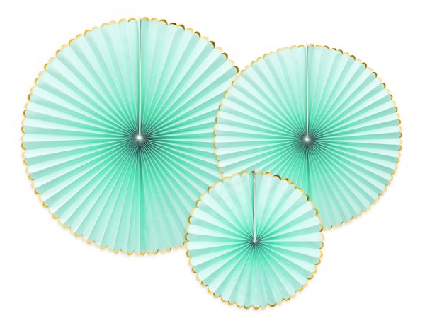 3 Candy Party Papierrosetten mint
