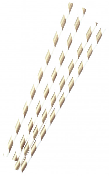 24 Golden New Year Strohhalme 20cm