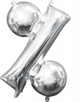 Mini Folienballon Symbol % silber 35cm