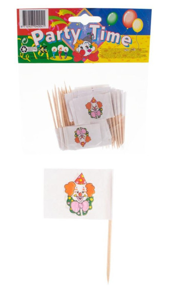 30 Clown Cocktailspieße
