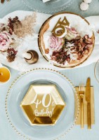 Vorschau: 6 Glossy 40th Birthday Teller 20x17cm