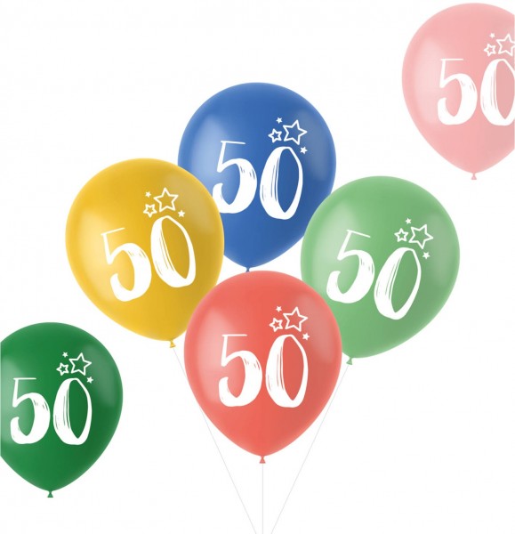 6 Gleeful 50th Birthday Luftballons 33cm