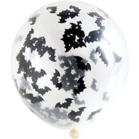 4 Fledermaus Konfettiballons 30cm