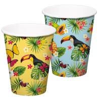 8 Tukan Hawaiiparty Pappbecher 350ml