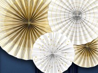 Vorschau: 4 Goldene Partynacht Papierrosetten