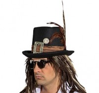 Steampunk Retro Zylinder Mit Federn
