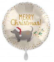 Merry Doggy Christmas Folienballon 45cm