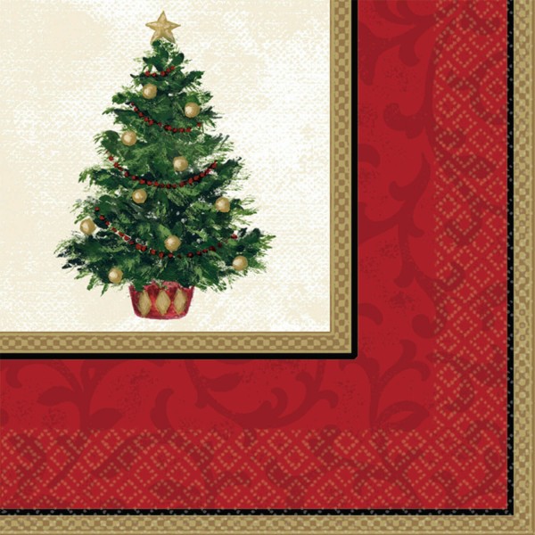 16 Weihnachtsbaum Servietten 33cm