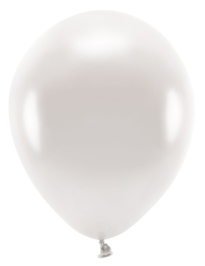 10 Eco metallic Ballons perlweiß 26cm