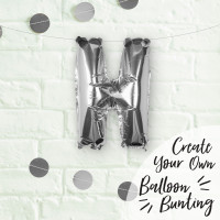 Vorschau: Silberner H Buchstaben Folienballon 40cm