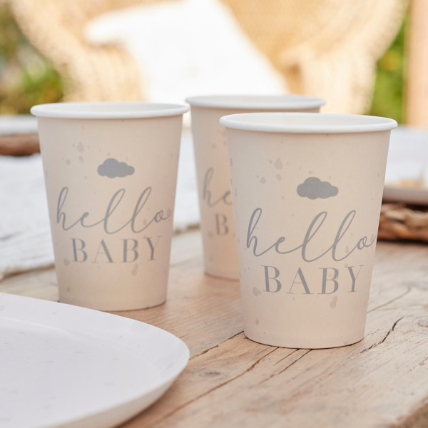 8 Hello Baby Pappbecher 266ml