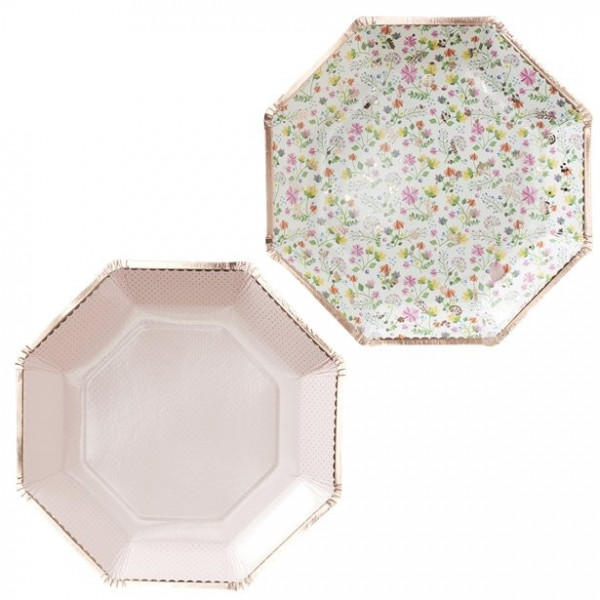 8 Wild Flowers Pappteller 23cm