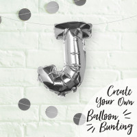 Vorschau: Silberner J Buchstaben Folienballon 40cm