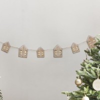 Natural Christmas Häuser LED Girlande 2m