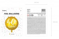 Glossy 40th Birthday Folienballon 45cm