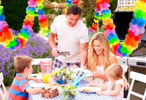 Bunte Hawaii Blumen Girlande 3m