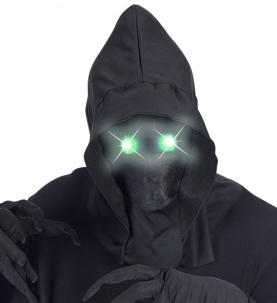 Gesichtslose Maske mit grün leuchtenden Augen 3