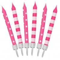 12 Tortenkerzen Birthday Child pink