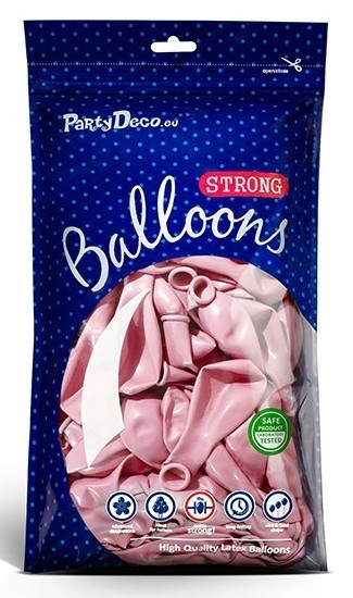 10 Partystar metallic Ballons hellrosa 27cm 2