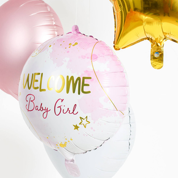 Aquarell Baby Girl Folienballon rosa 45cm 3