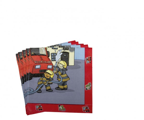 Feuerwehr Alarm Kindergeburtstag Serviette 33x33cm